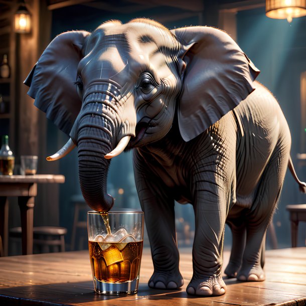 Picture of a drinking elephant