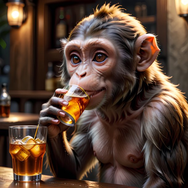 Picture of a drinking monkey