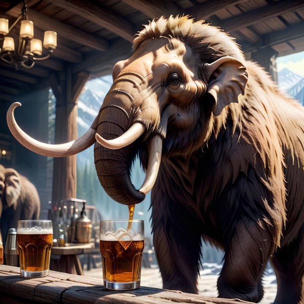 Picture of a drinking mammoth