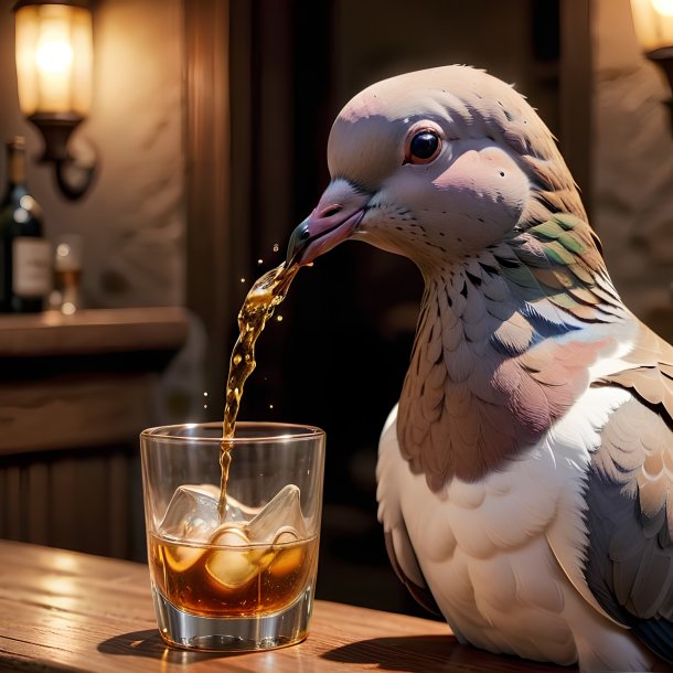 Picture of a drinking dove