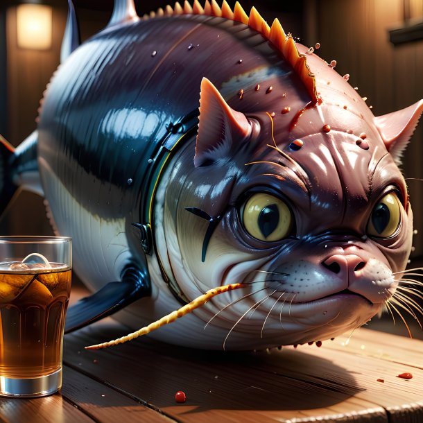 Picture of a drinking tuna