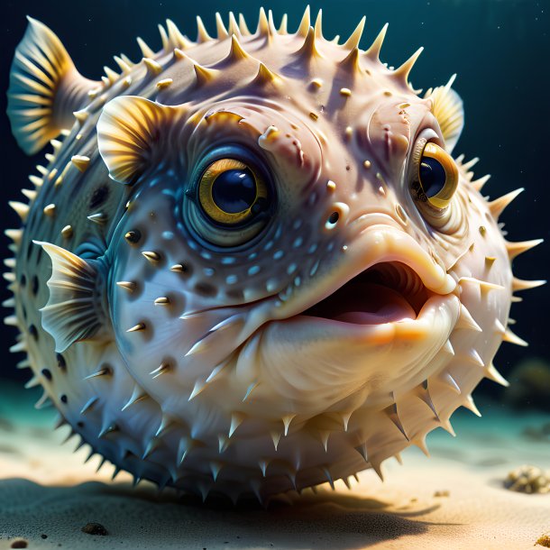 Picture of a drinking pufferfish