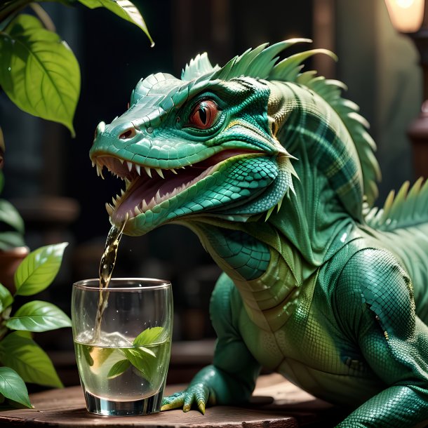 Picture of a drinking basilisk