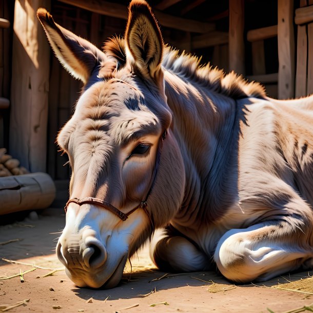 Picture of a sleeping donkey