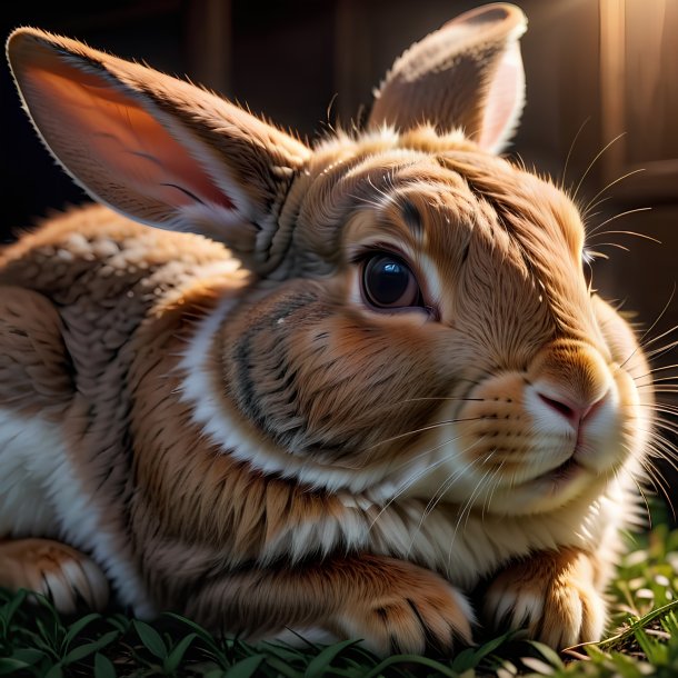 Picture of a sleeping rabbit