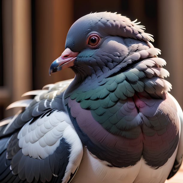 Imagem de um pombo dormindo