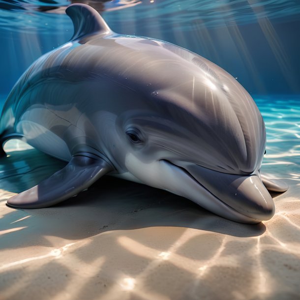 Picture of a sleeping dolphin