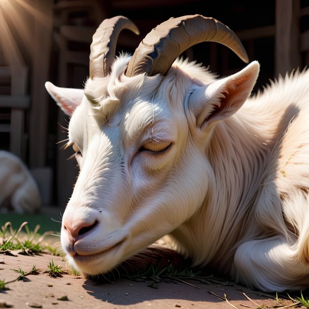 Picture of a sleeping goat