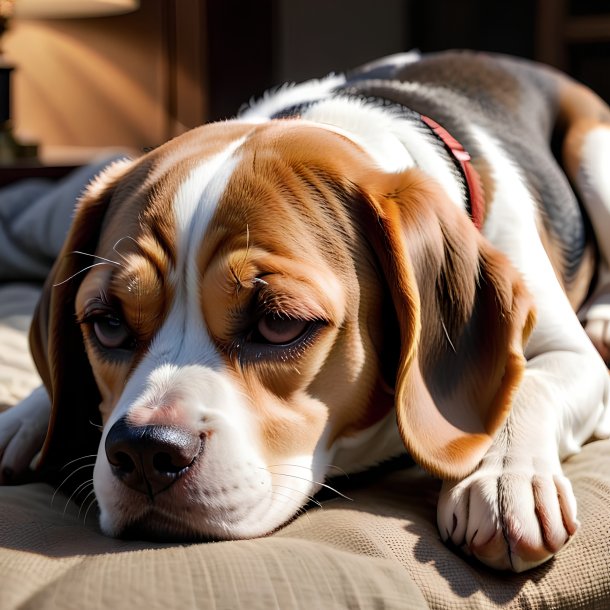 Picture of a sleeping beagle