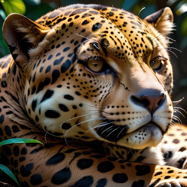 Picture of a sleeping jaguar