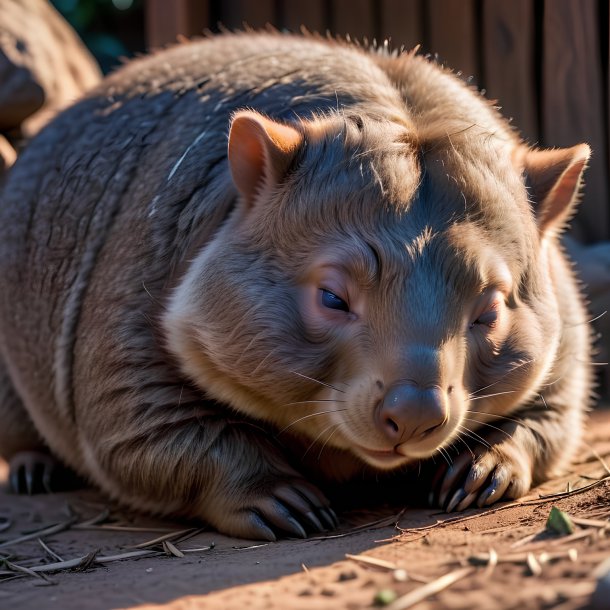 Imagem de um wombat dormindo