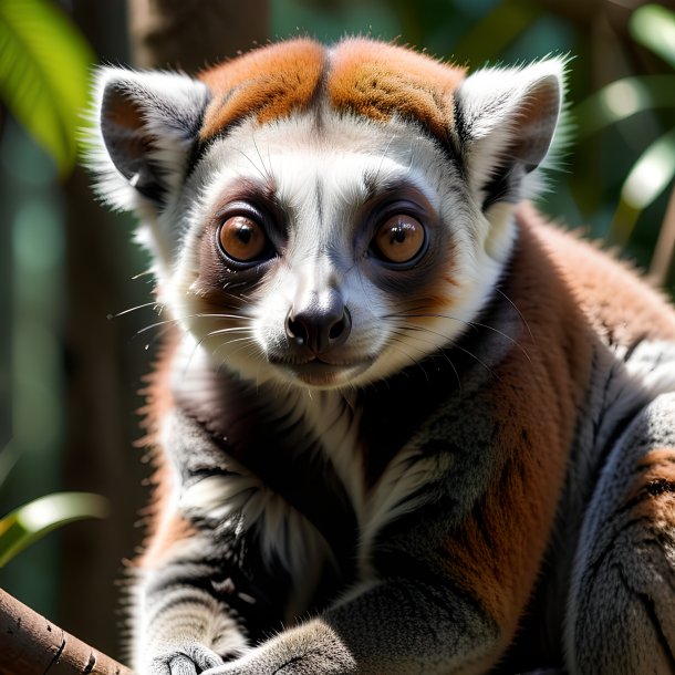 Picture of a sleeping lemur