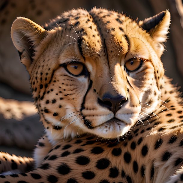 Picture of a sleeping cheetah