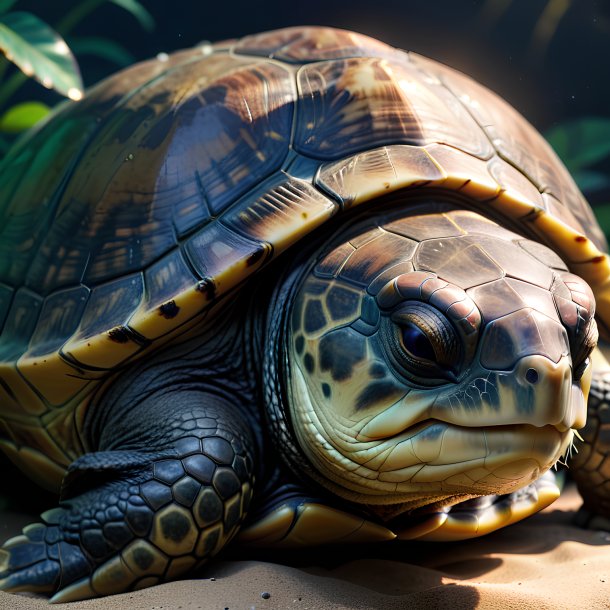 Picture of a sleeping turtle