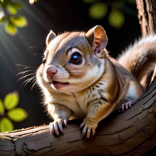 Picture of a sleeping flying squirrel