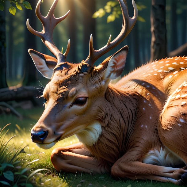 Picture of a sleeping deer