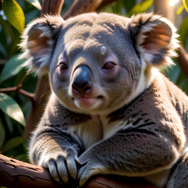 Foto de um coala dormindo