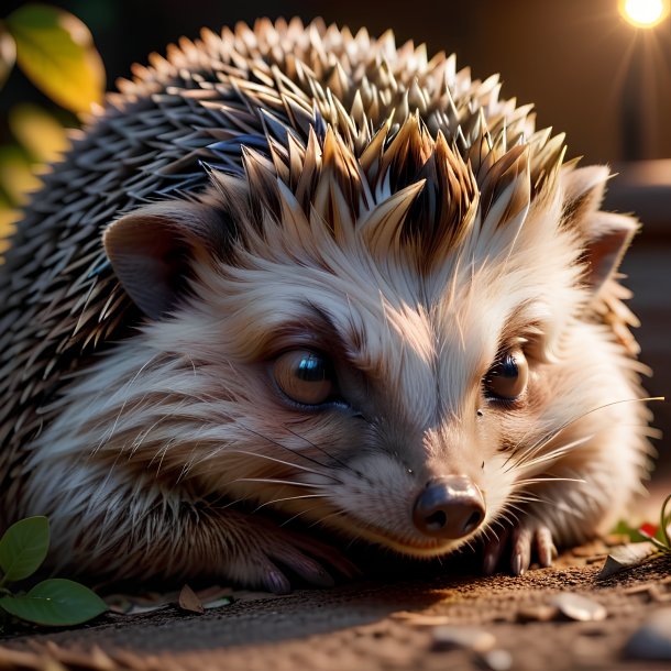 Picture of a sleeping hedgehog