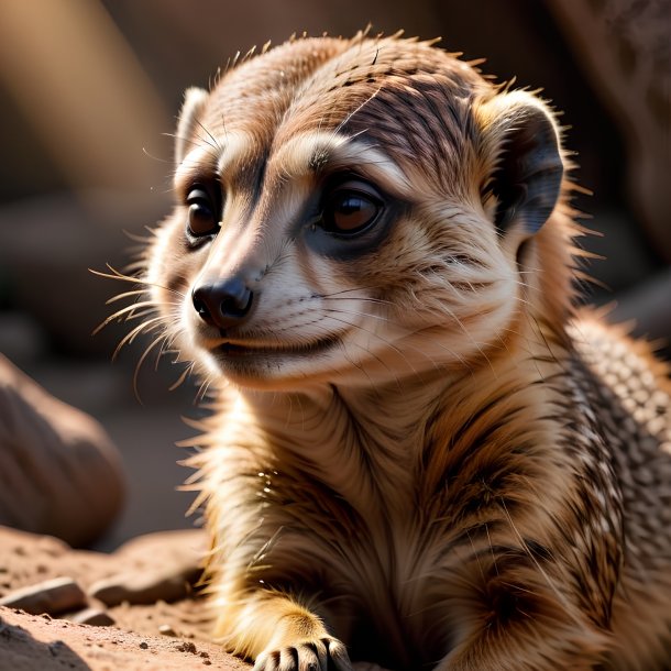 Picture of a sleeping meerkat