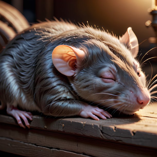 Picture of a sleeping rat