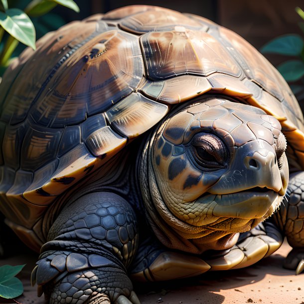 Picture of a sleeping tortoise