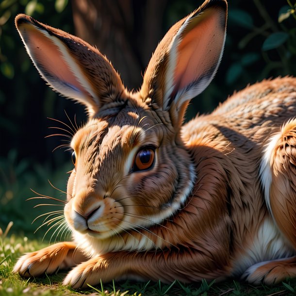 Picture of a sleeping hare