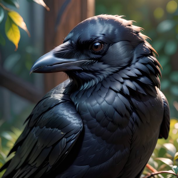 Picture of a sleeping crow