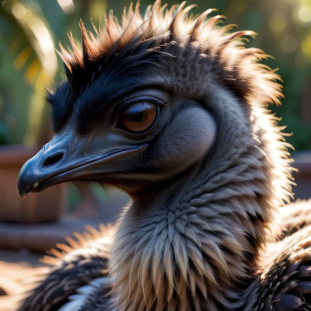 Imagem de um emu adormecido