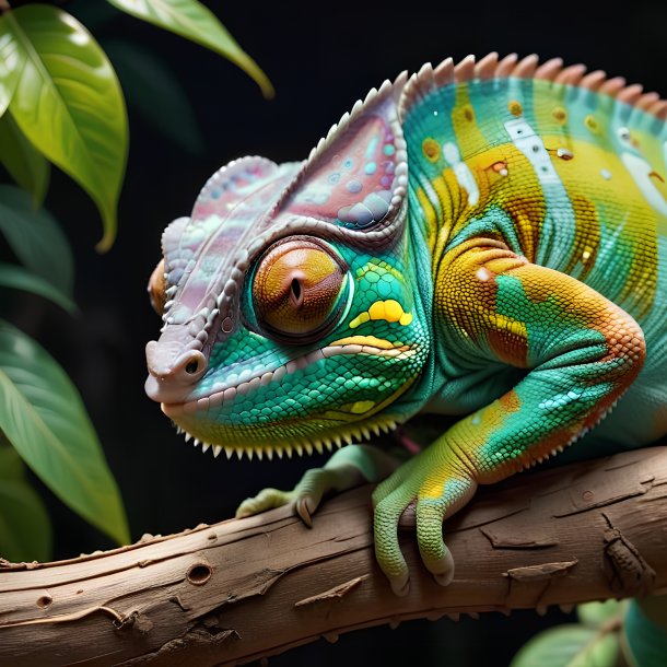 Picture of a sleeping chameleon