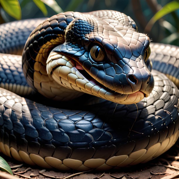 Picture of a sleeping king cobra