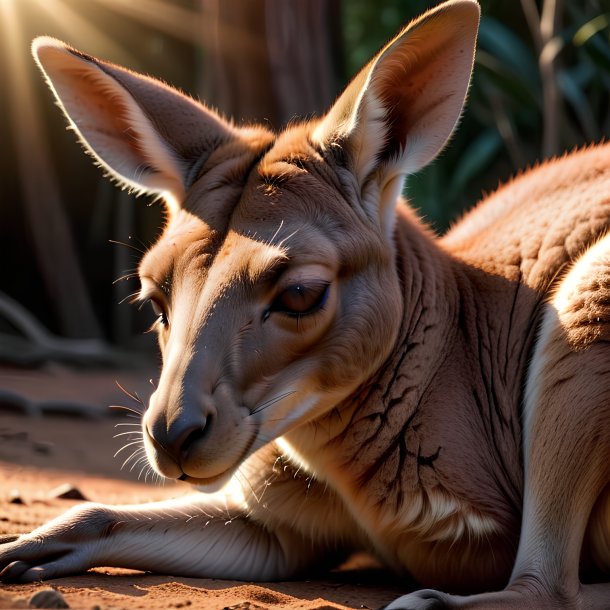 Picture of a sleeping kangaroo