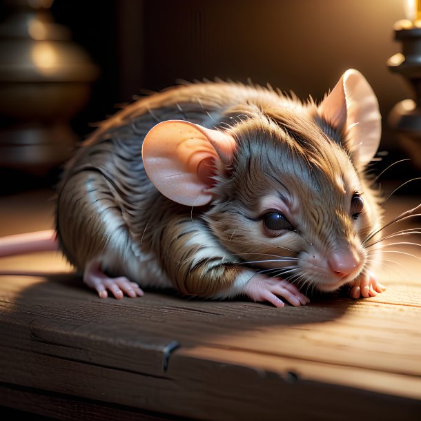 Picture of a sleeping mouse