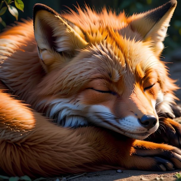 Picture of a sleeping fox