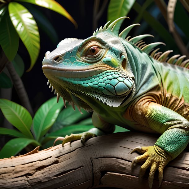 Image d'une iguane endormie