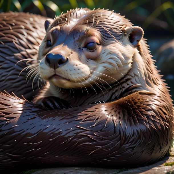 Picture of a sleeping otter