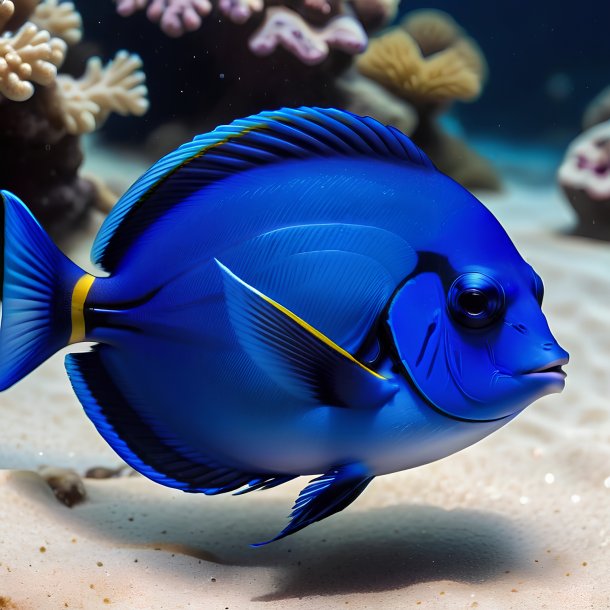 Picture of a sleeping blue tang