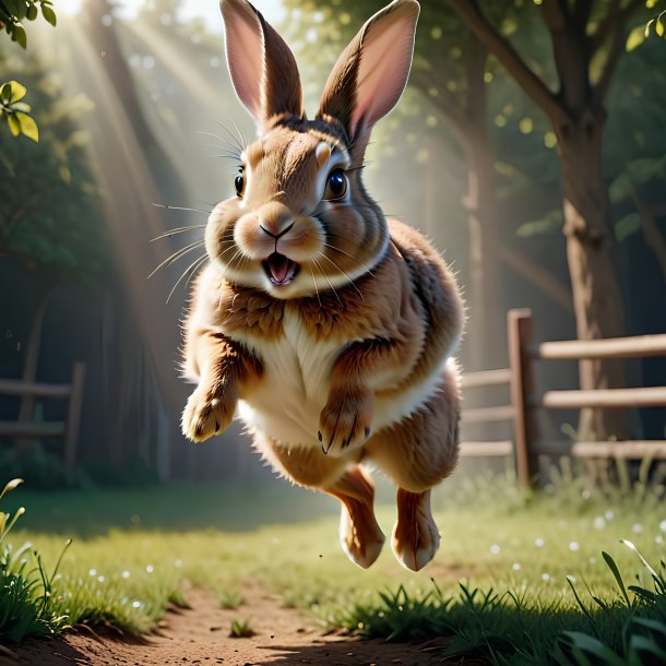 Picture of a jumping rabbit