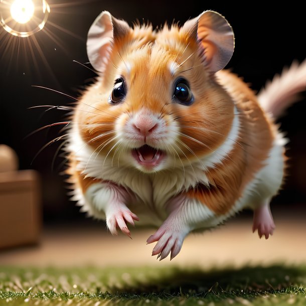 Photo d'un hamster sautant