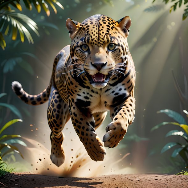 Picture of a jumping jaguar