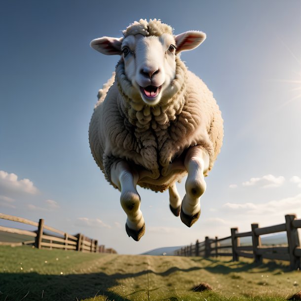 Picture of a jumping sheep