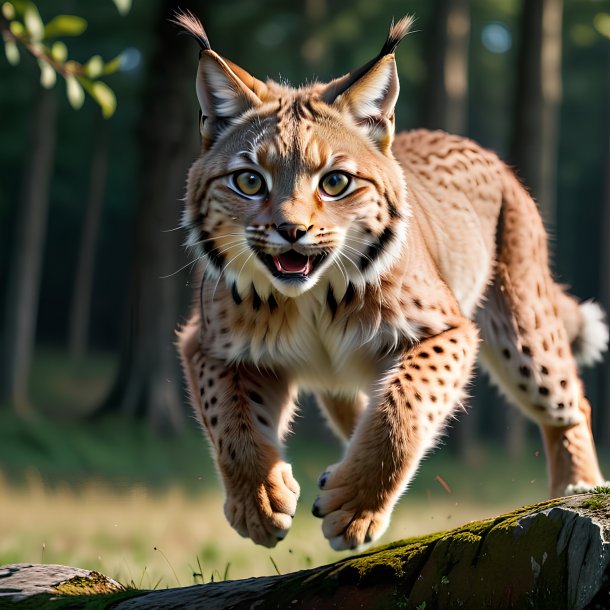 Picture of a jumping lynx