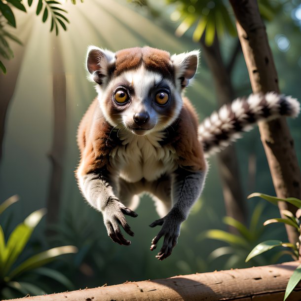 Picture of a jumping lemur