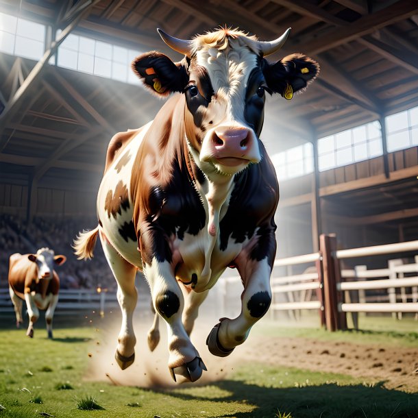 Foto de una vaca saltadora