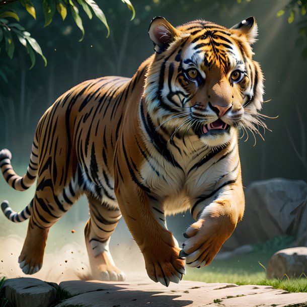 Picture of a jumping tiger