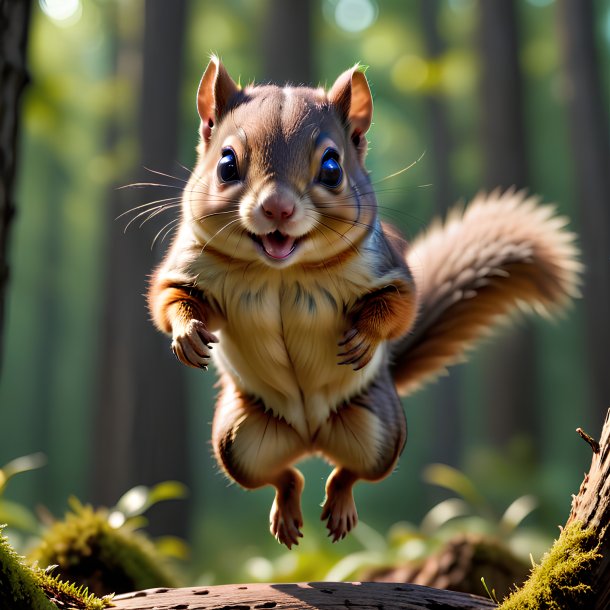 Photo d'un écureuil volant sautant