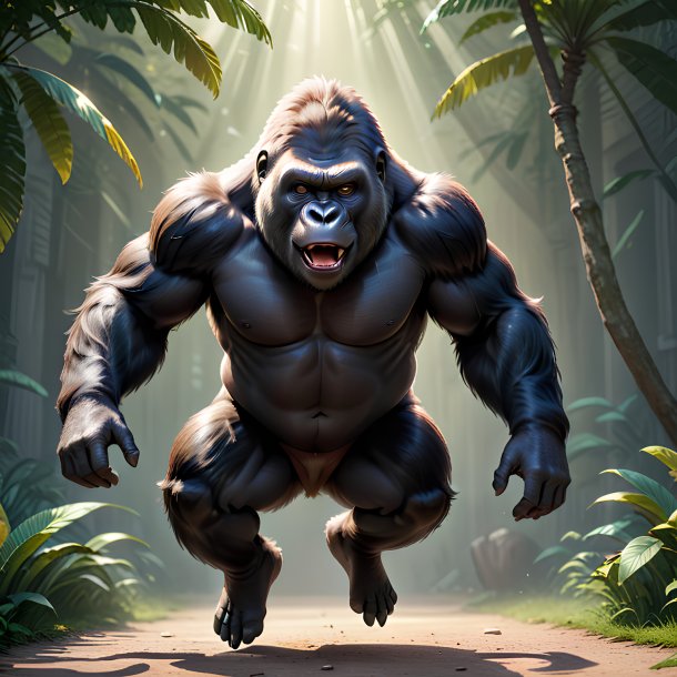 Picture of a jumping gorilla