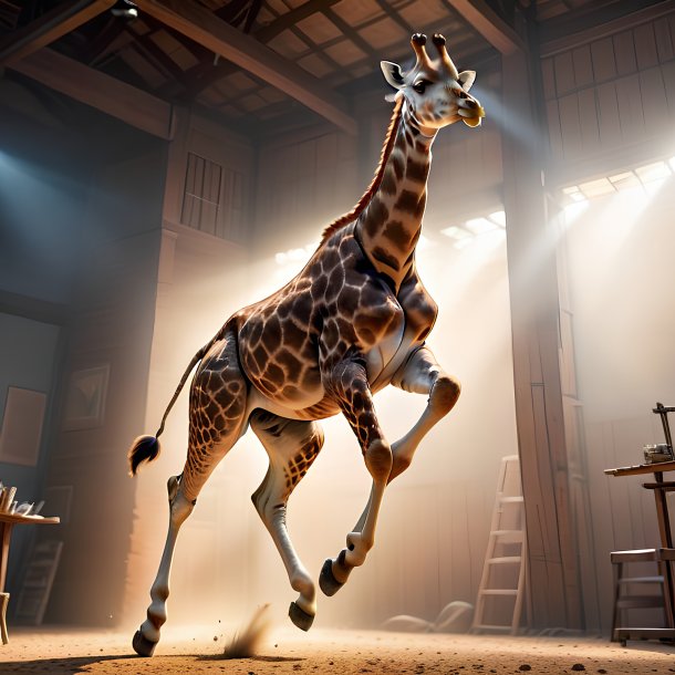 Picture of a jumping giraffe