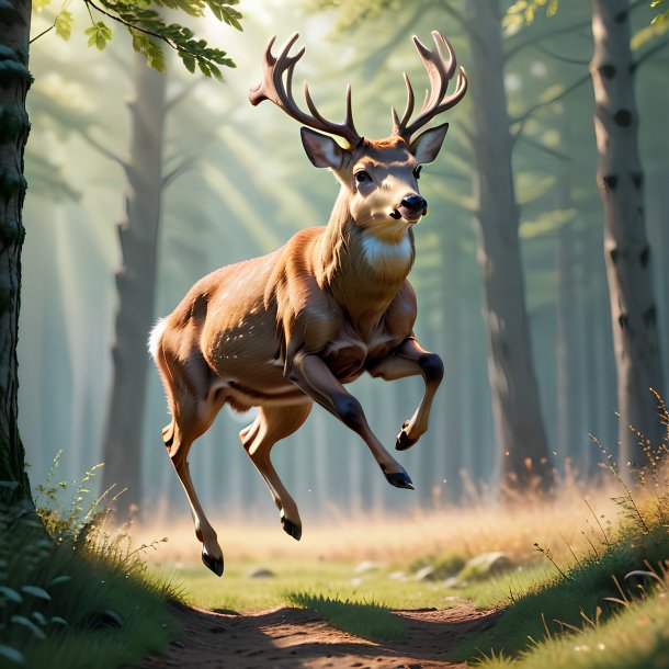 Picture of a jumping deer