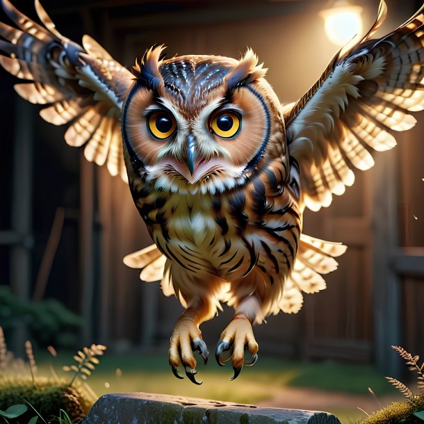 Picture of a jumping owl