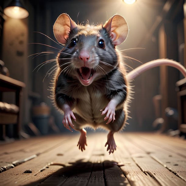 Photo d'un rat qui saute